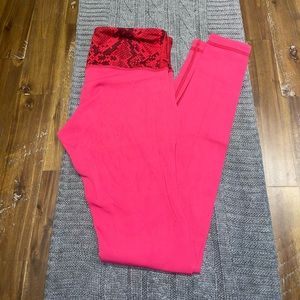 Hot pink with snake print lululemon leggings